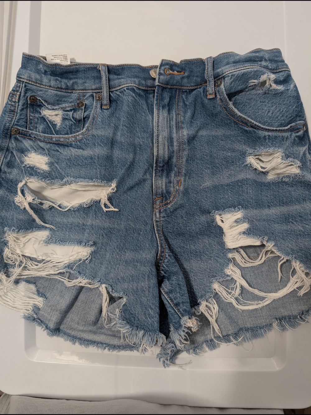 American Eagle Outfitters Light Blue Distressed Denim Cutoff Shorts
